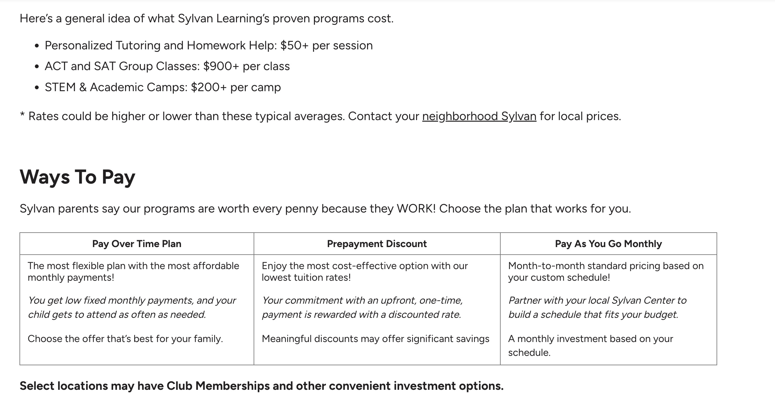 Slyvan Pricing Plans