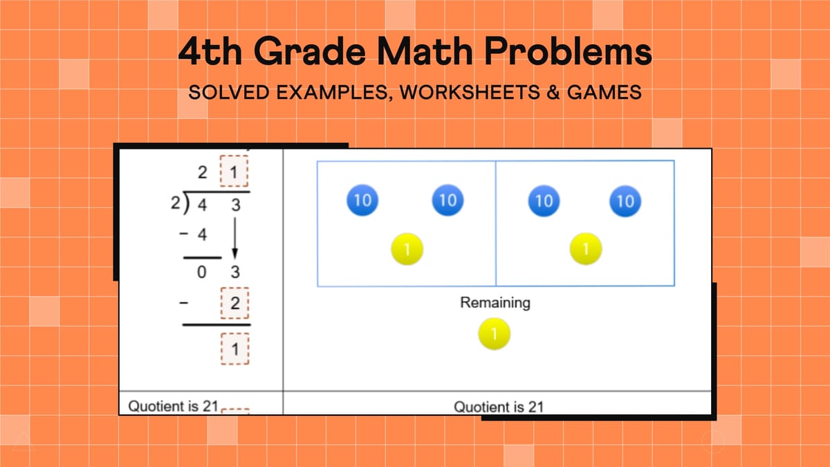 4th Grade Math Problems: Topics, Solved Examples & Practice