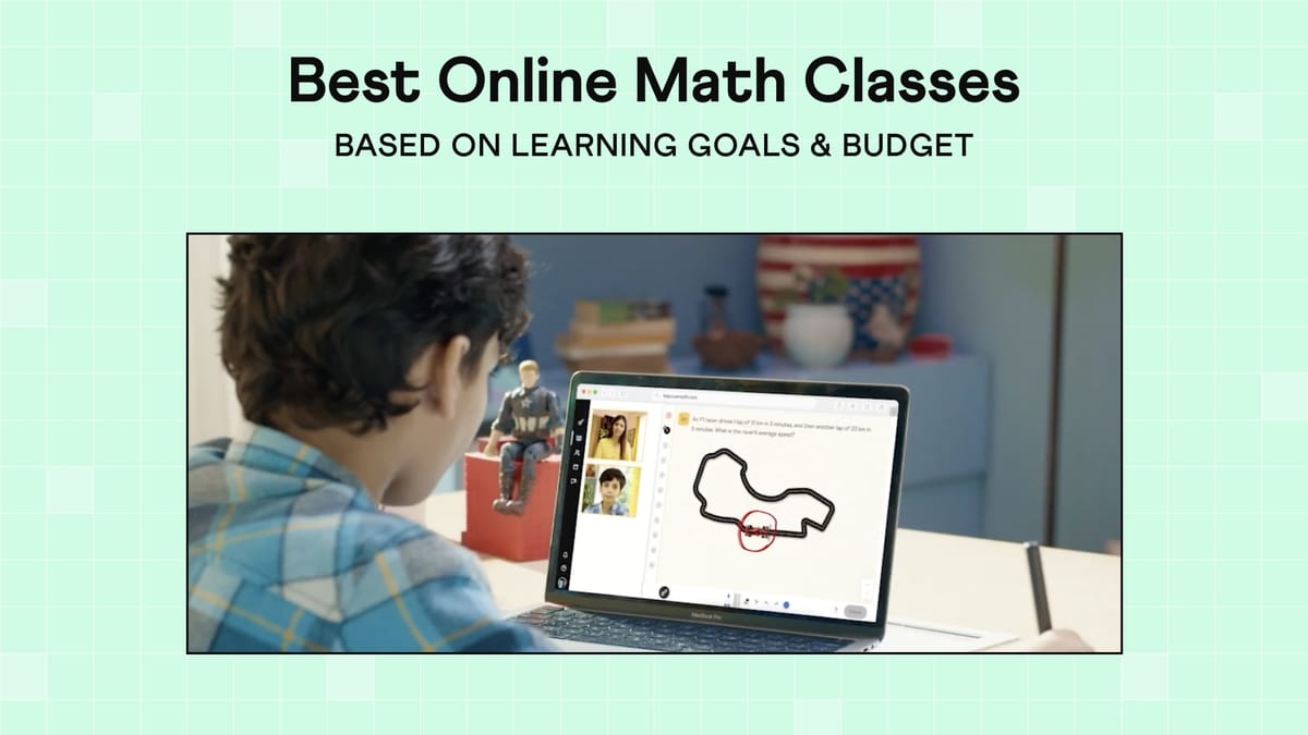 Student taking an online math class.