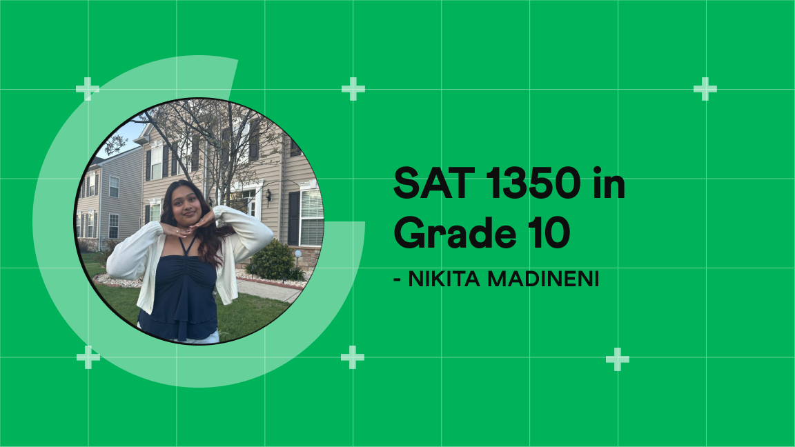 Nikita Madineni, Grade 10 student, SAT score 1350, Cuemath success story USA
