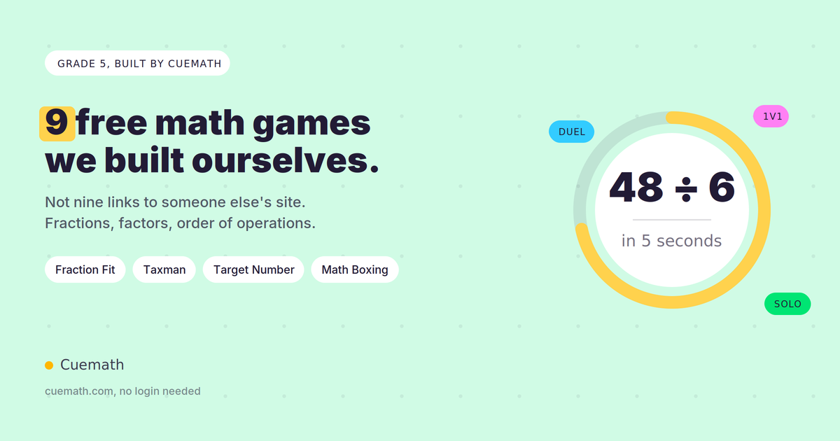 9 Free Grade 5 Math Games Cuemath Actually Built