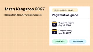 Math Kangaroo 2027 Registration is Now Open; $20 Until December 31