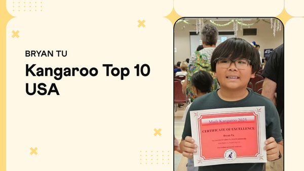 Bryan Tu’s Math Feat: 5th Grader Among Top 10 in the Nation from 6 Million Competitors