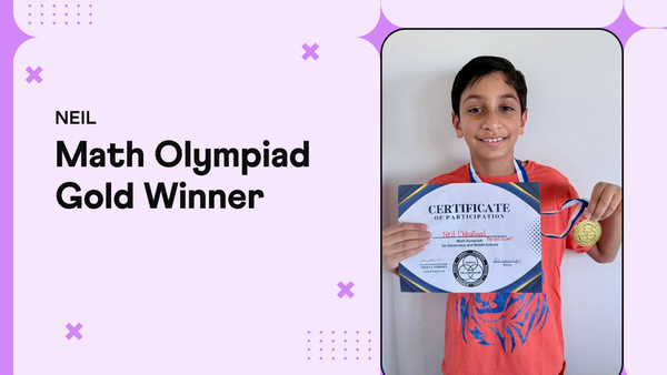 Neil, Grade 5 Math Olympiad Gold Medal winner, Cuemath student