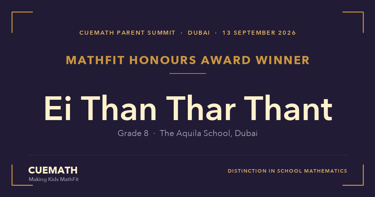 Ei Than Thar Thant Wins the MathFit Honours Award