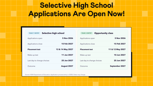Selective School Applications 2028: Opens 5 Nov, Closes 15 Feb!