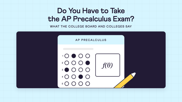 Cover: the question 'Do You Have to Take the AP Precalculus Exam?' above an illustration of an AP Precalculus answer sheet with a pencil.