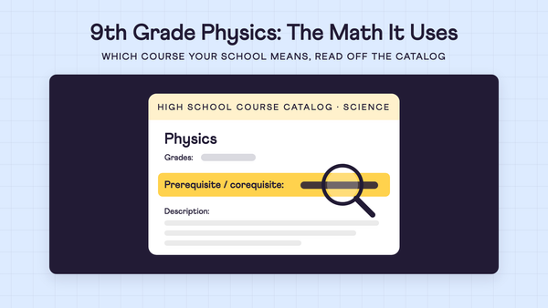 9th Grade Physics: Which Course It Is and the Math It Uses
