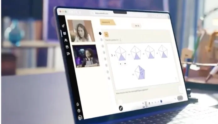 A Cuemath lesson on a laptop, pitched to the student's own level