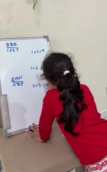 Vaanya Sachdeva teaching Even & Odd Numbers